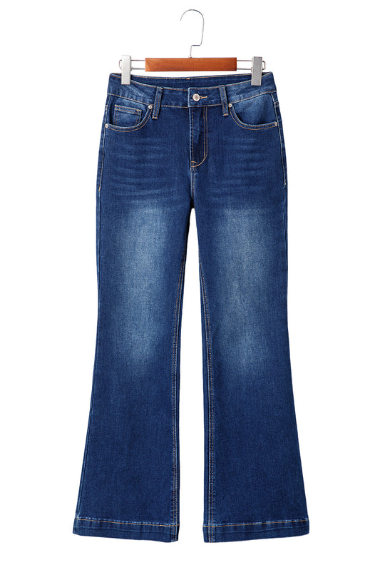 Sail Blue Stitch Patch Pocket Bootcut Jeans