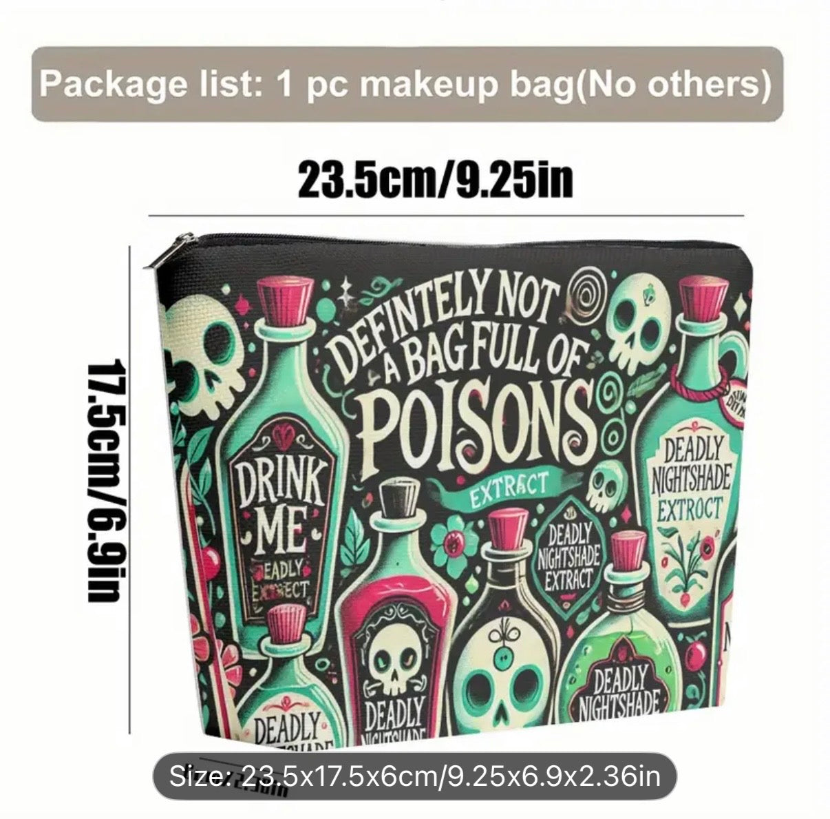 ☠️ Poison Potion Makeup Bag
