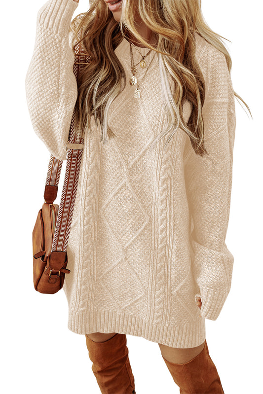 ❄️ Cozy Enchantress Cable-Knit Sweater Dress