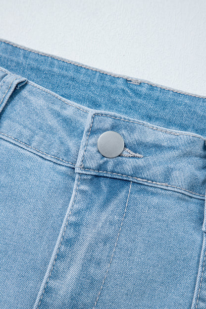 Beau Blue High Rise Relaxed Patch Pocket Jeans