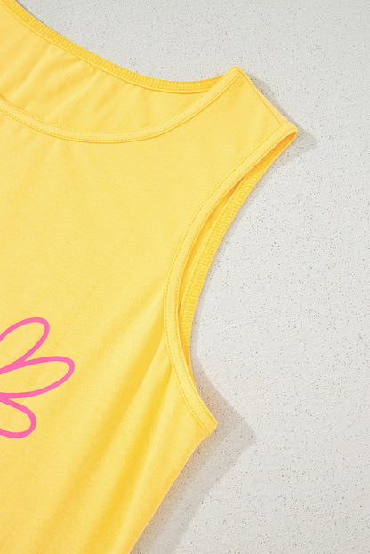 Blue Sun Graphic Summer Tank Top