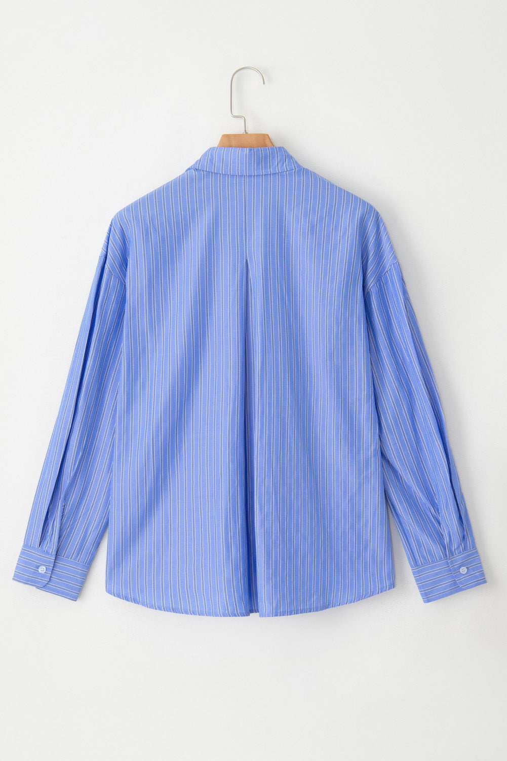 Blue Stripe Button Up Oversized Casual Shirt Shacket