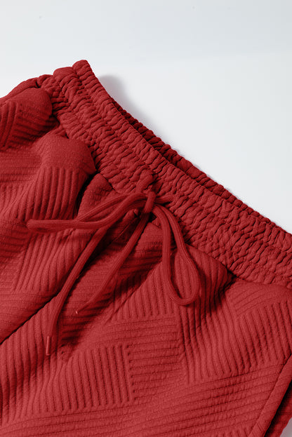 Red Dahlia Textured Loose Slouchy Long Sleeve Top and Pants Set