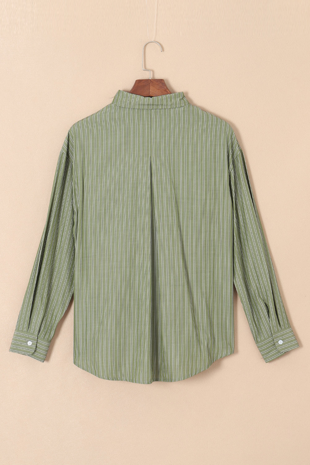 Blue Stripe Button Up Oversized Casual Shirt Shacket