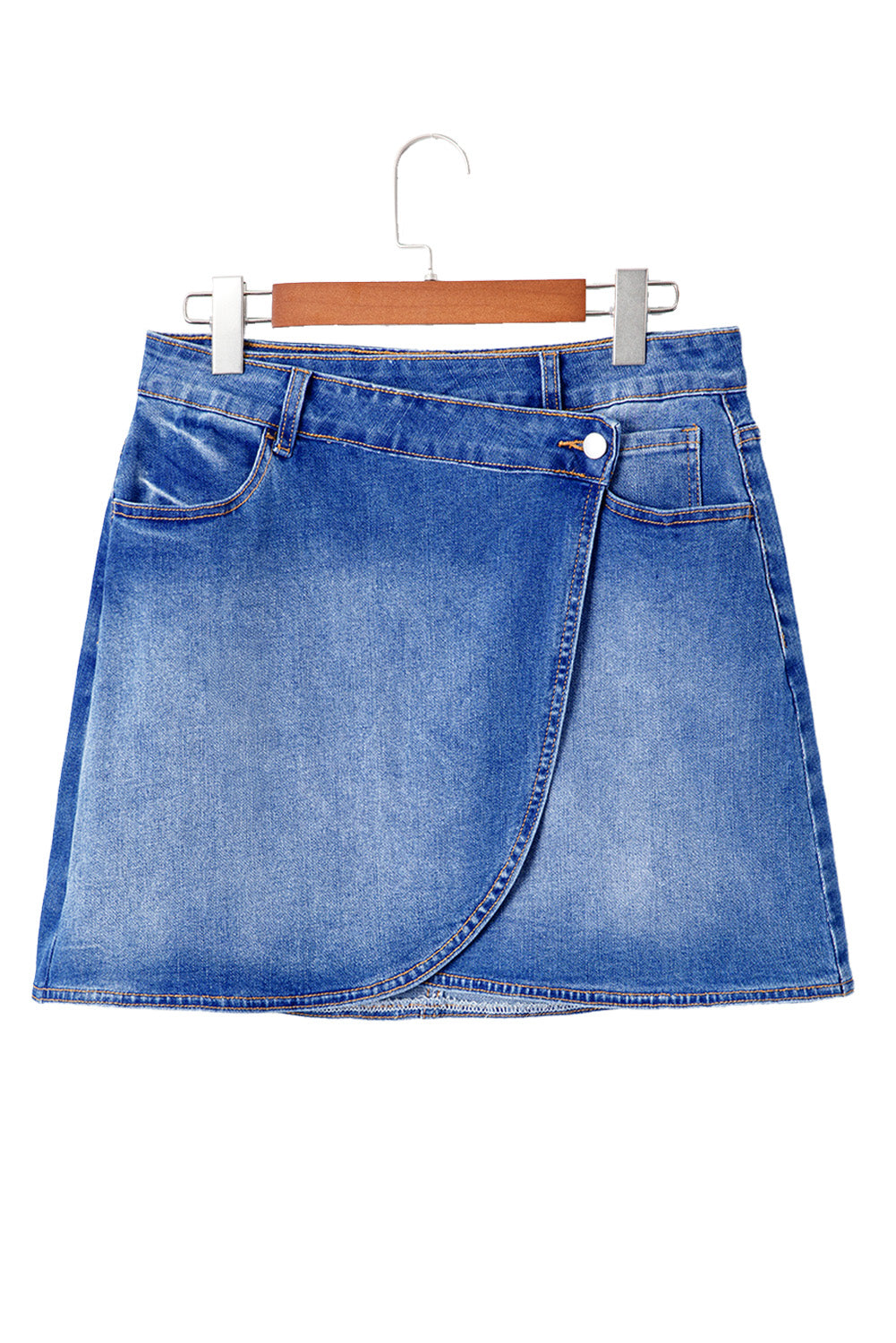 Ashleigh Blue Wrapped Crossed Waist Denim Mini Skirt