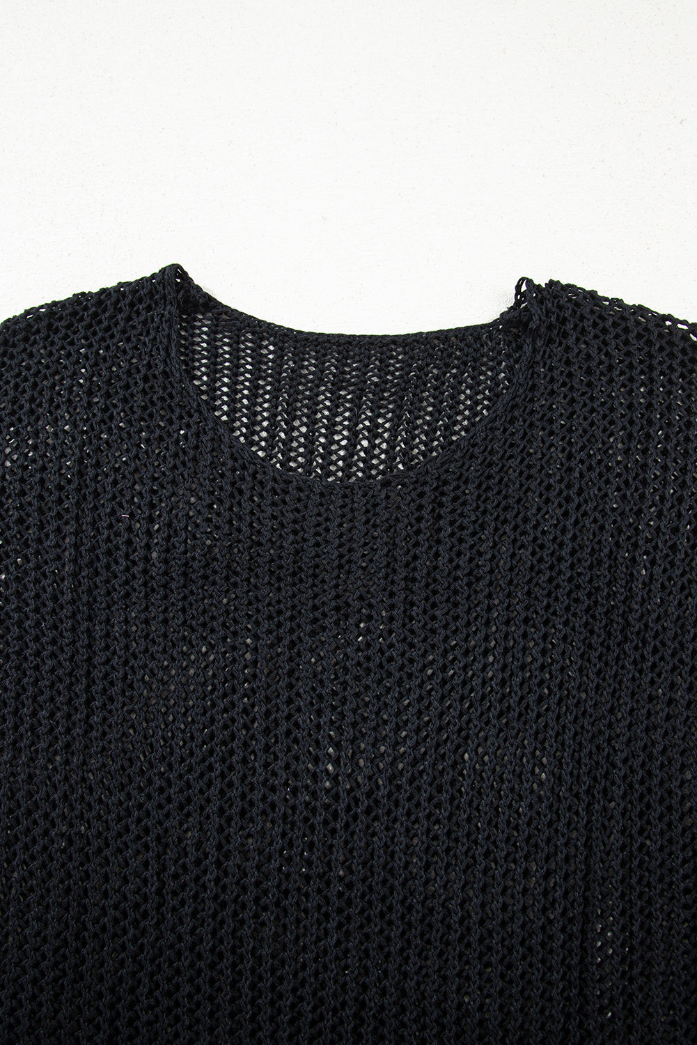 Coral Crochet Hollow-out Knit Sweater