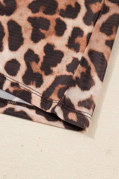 🐆Wild Aura Leopard Mesh Top