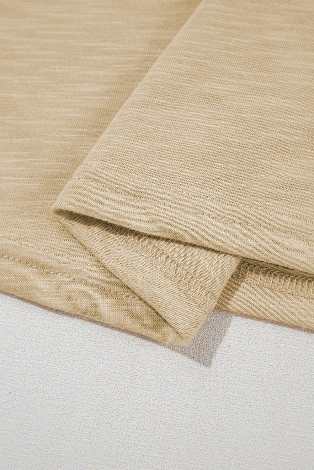 Tan Contrast Trim Round Neck Tank Top