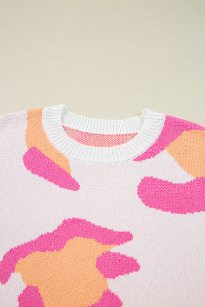 Sachet Pink Cheetah Colorblock Sweater