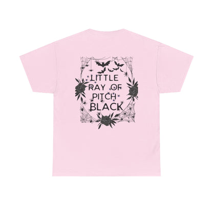 Little Ray of Pitch Black Graphic Tee, Unisex Cotton T-Shirt, Casual Wear, Halloween Outfit, Gift for Dark Aesthetic Lovers