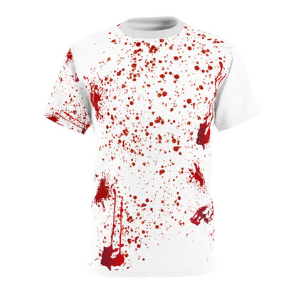 Gory Guitar Graphic Tee, Unisex Cut & Sew T-Shirt, Music Lover's Gift, Halloween Costume, Rock Concert Apparel