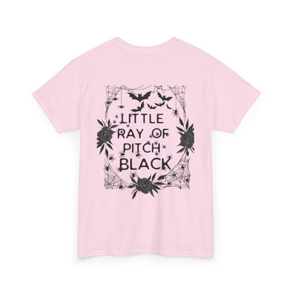 Little Ray of Pitch Black Graphic Tee, Unisex Cotton T-Shirt, Casual Wear, Halloween Outfit, Gift for Dark Aesthetic Lovers