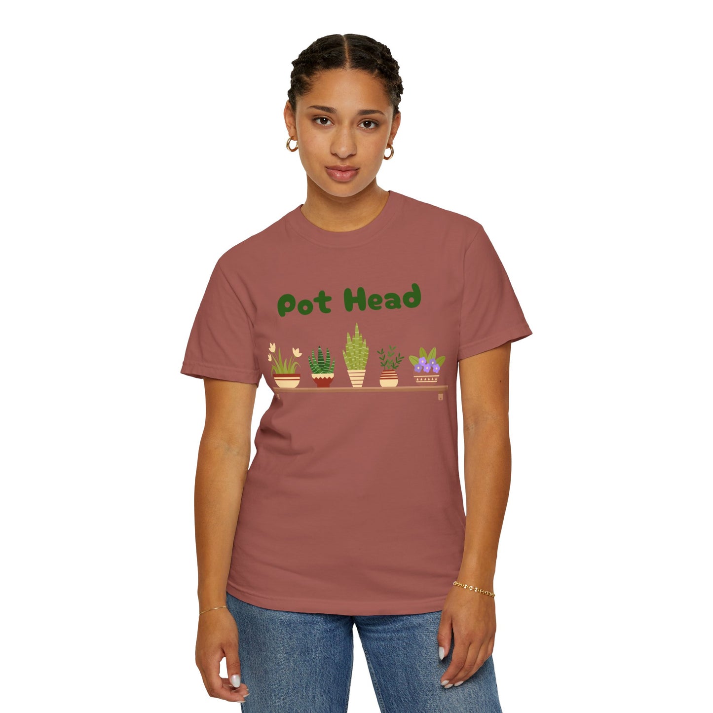 Pot Head Plant Lover T-Shirt, Unisex Gardening Tee, Gift for Houseplant Enthusiasts, Funny Garden Shirt, Eco-Friendly Apparel