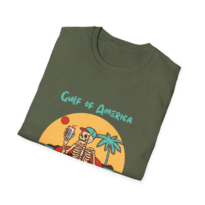 Gulf of America Skeleton Tee, Summer Vibes Shirt, Unisex Graphic T-Shirt, Beach Life Apparel, Fun Vacation Top, Trendy Summer Fashion