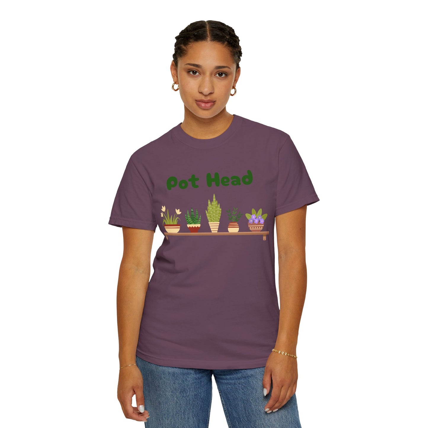 Pot Head Plant Lover T-Shirt, Unisex Gardening Tee, Gift for Houseplant Enthusiasts, Funny Garden Shirt, Eco-Friendly Apparel