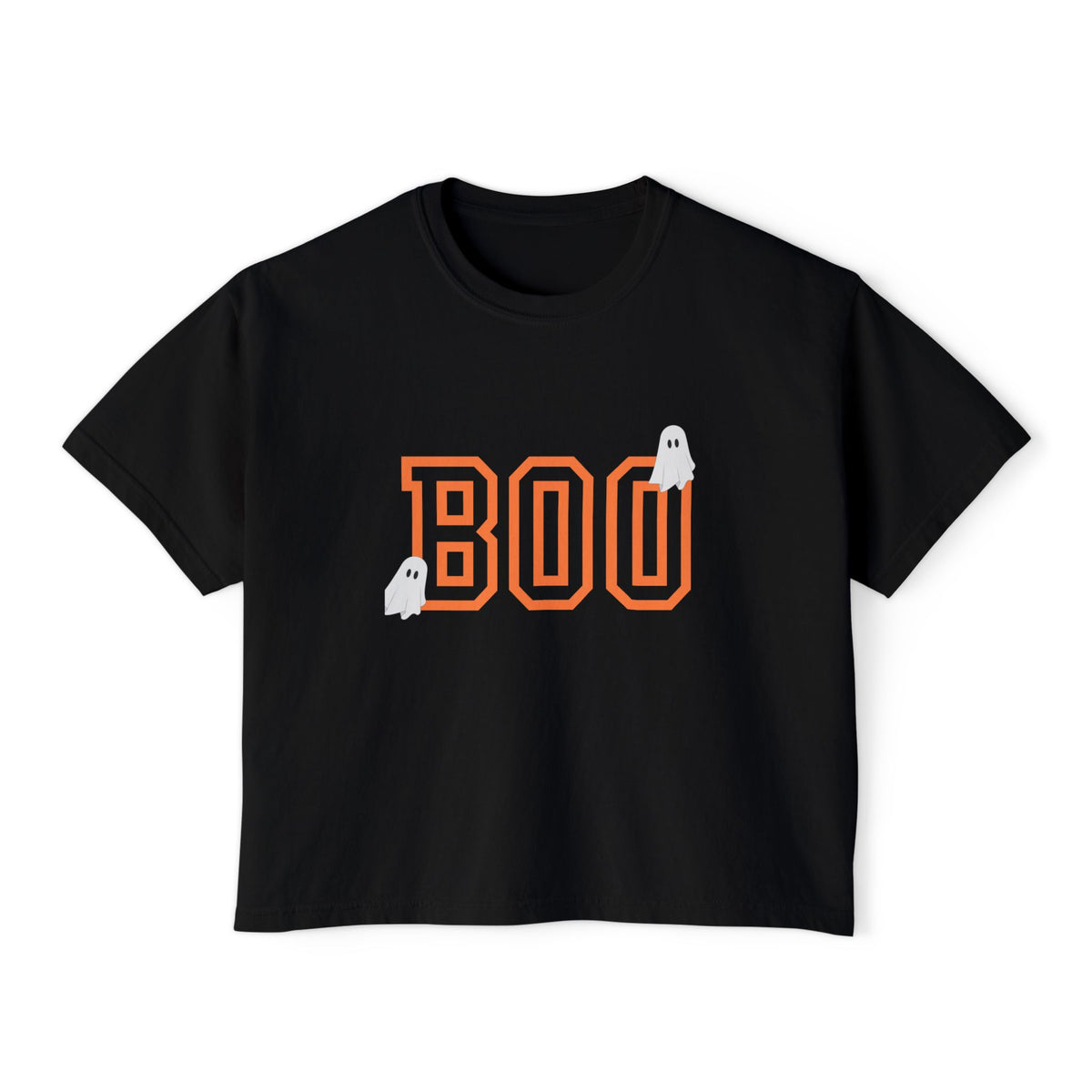 Halloween Ghost Women's Boxy Tee, Cute Halloween Shirt, Boo Tee, Spooky Casual Top, Fall Fashion Tee