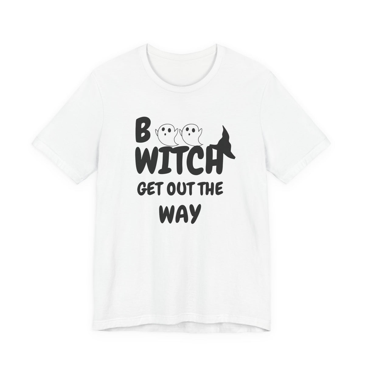 Halloween Ghost Tee, Fun Unisex Jersey Short Sleeve Tee, Boo Witch Get Out The Way Shirt, Spooky Vibes, Fall Fashion, Gift for Friends