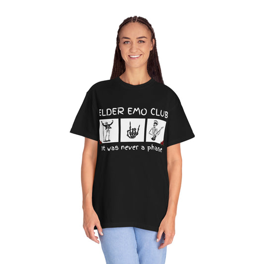 🖤 Elder Emo Club Tee — “It Was Never a Phase”