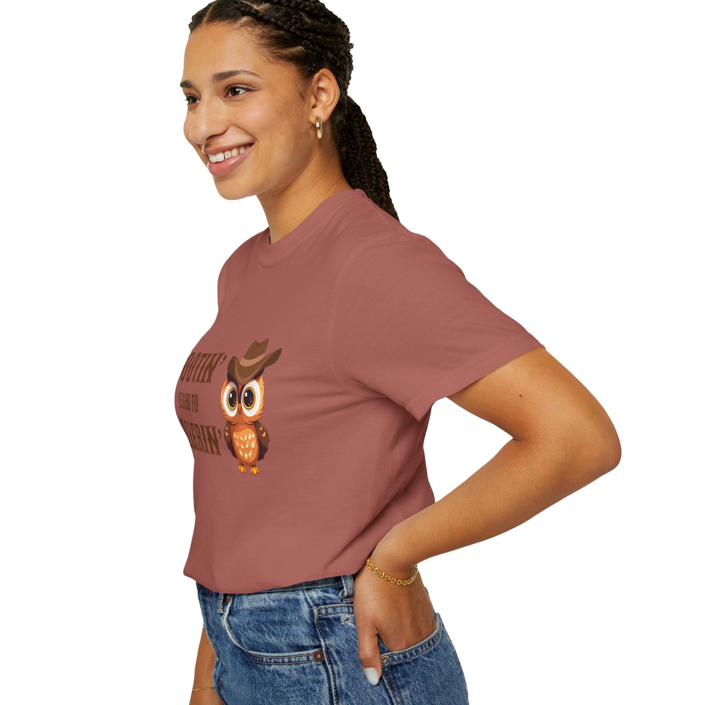 🦉 “Hootin’ & Hollerin’” Cosmic Cowgirl Tee