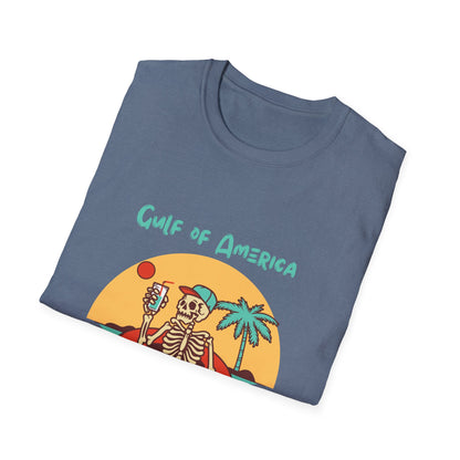 Gulf of America Skeleton Tee, Summer Vibes Shirt, Unisex Graphic T-Shirt, Beach Life Apparel, Fun Vacation Top, Trendy Summer Fashion