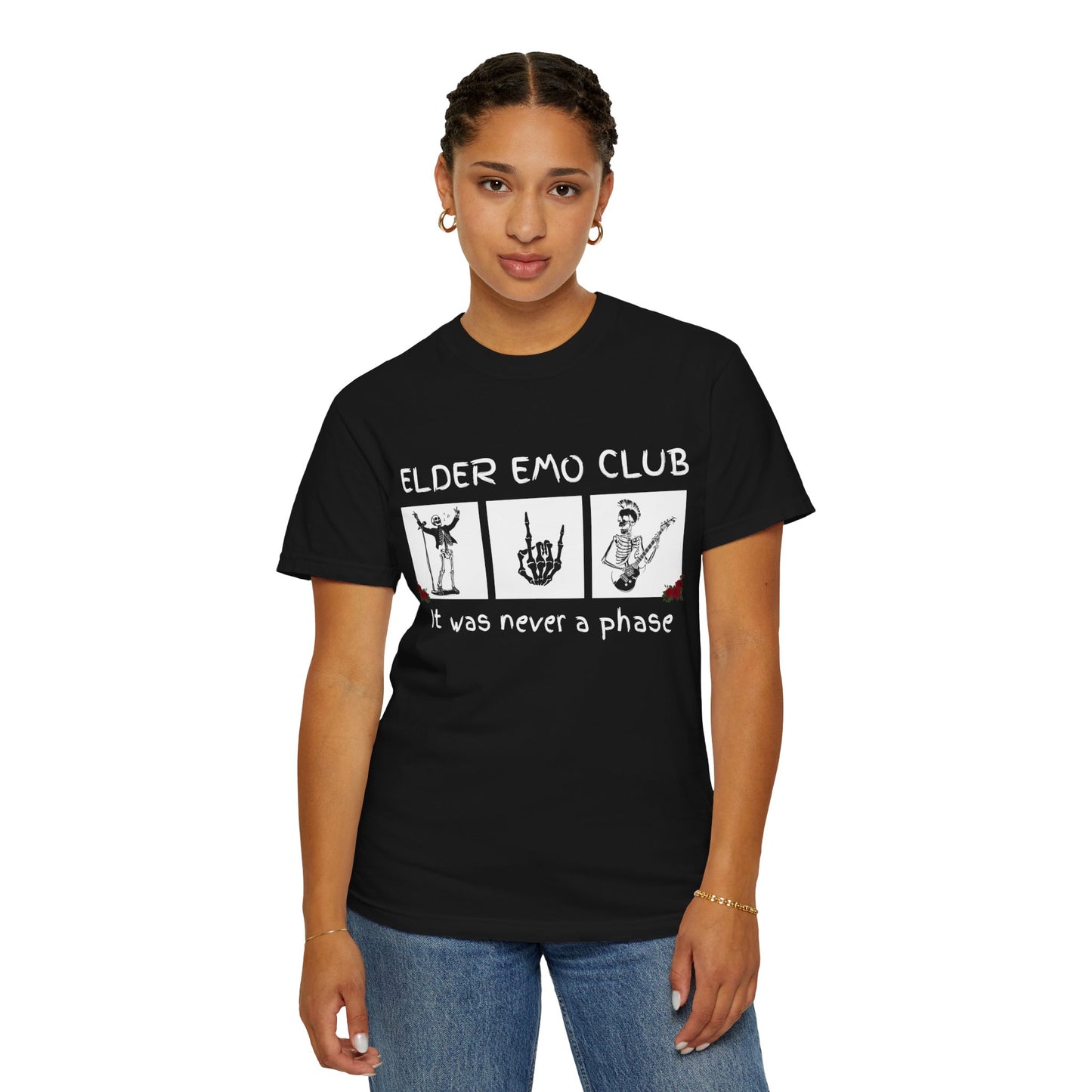 🖤 Elder Emo Club Tee — “It Was Never a Phase”