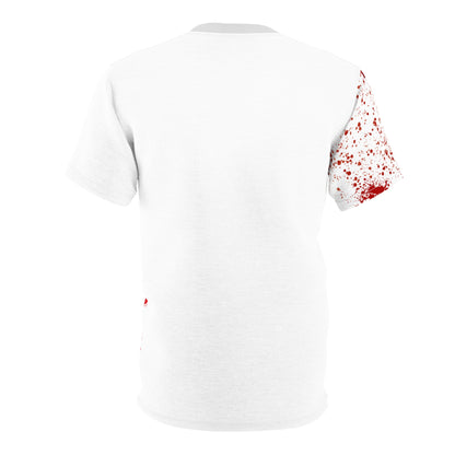 Gory Guitar Graphic Tee, Unisex Cut & Sew T-Shirt, Music Lover's Gift, Halloween Costume, Rock Concert Apparel