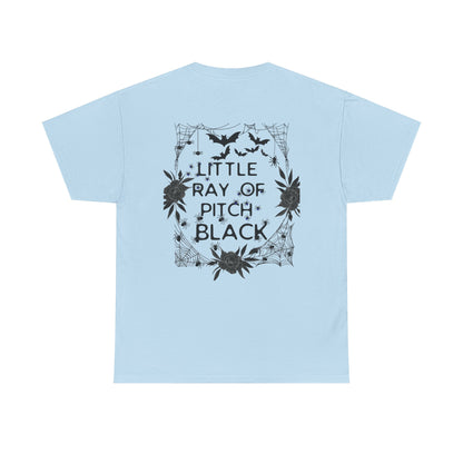 Little Ray of Pitch Black Graphic Tee, Unisex Cotton T-Shirt, Casual Wear, Halloween Outfit, Gift for Dark Aesthetic Lovers