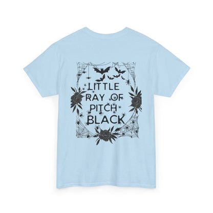 Little Ray of Pitch Black Graphic Tee, Unisex Cotton T-Shirt, Casual Wear, Halloween Outfit, Gift for Dark Aesthetic Lovers