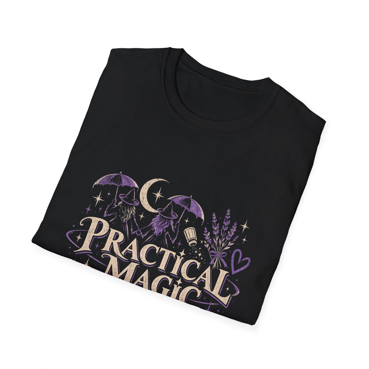 Practical Magic T-Shirt — Witchy Moon & Lavender Mystic Tee