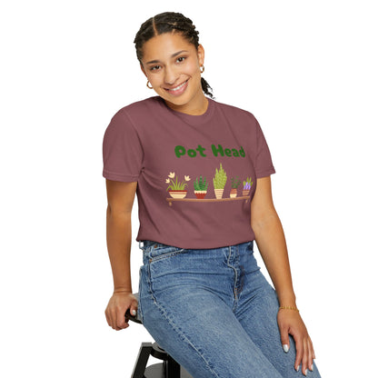 Pot Head Plant Lover T-Shirt, Unisex Gardening Tee, Gift for Houseplant Enthusiasts, Funny Garden Shirt, Eco-Friendly Apparel