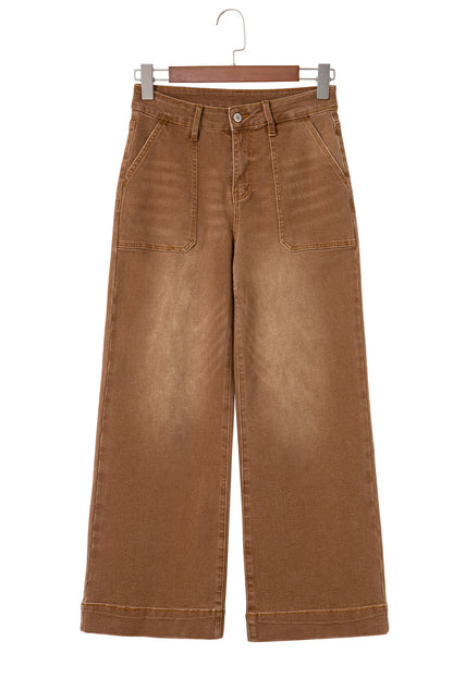 Breen Cropped High Rise Wide Leg Jeans