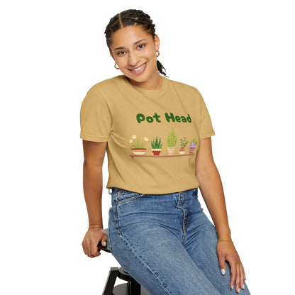 Pot Head Plant Lover T-Shirt, Unisex Gardening Tee, Gift for Houseplant Enthusiasts, Funny Garden Shirt, Eco-Friendly Apparel