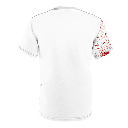 Gory Guitar Graphic Tee, Unisex Cut & Sew T-Shirt, Music Lover's Gift, Halloween Costume, Rock Concert Apparel