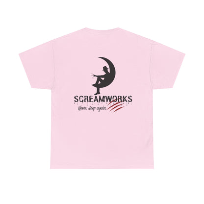 🩸 SCREAMWORKS – Never Sleep Again Tee