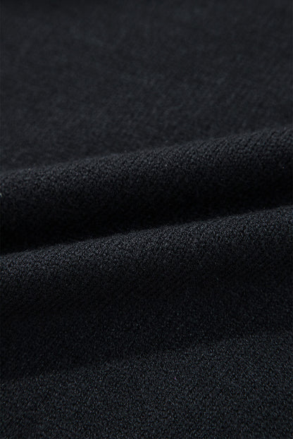Black Halloween Boo Drop Shoulder Knit Sweater