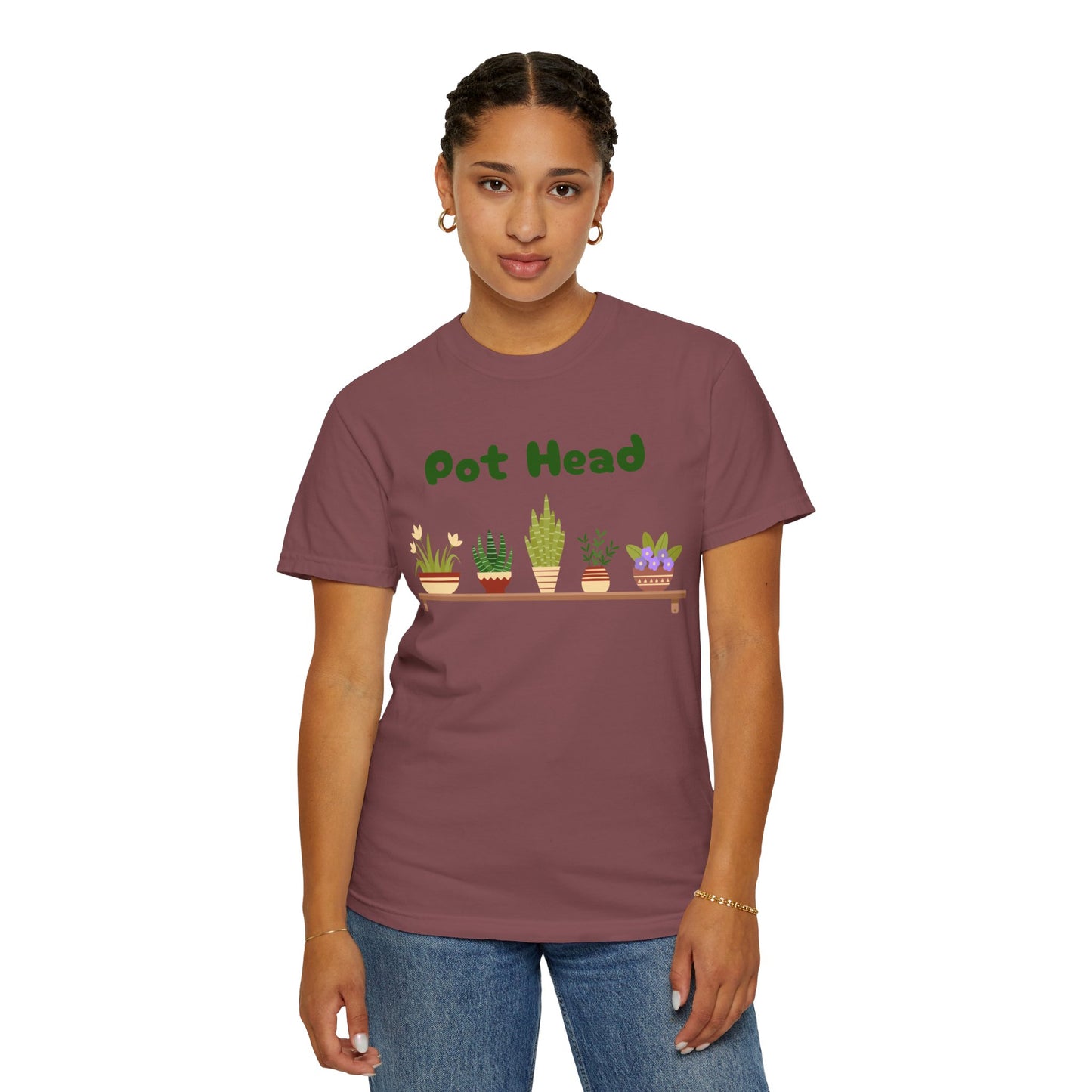 Pot Head Plant Lover T-Shirt, Unisex Gardening Tee, Gift for Houseplant Enthusiasts, Funny Garden Shirt, Eco-Friendly Apparel