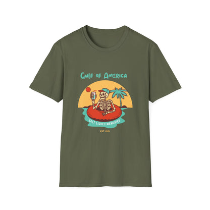 Gulf of America Skeleton Tee, Summer Vibes Shirt, Unisex Graphic T-Shirt, Beach Life Apparel, Fun Vacation Top, Trendy Summer Fashion