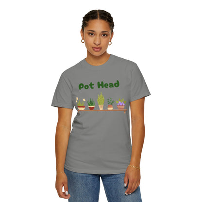 Pot Head Plant Lover T-Shirt, Unisex Gardening Tee, Gift for Houseplant Enthusiasts, Funny Garden Shirt, Eco-Friendly Apparel