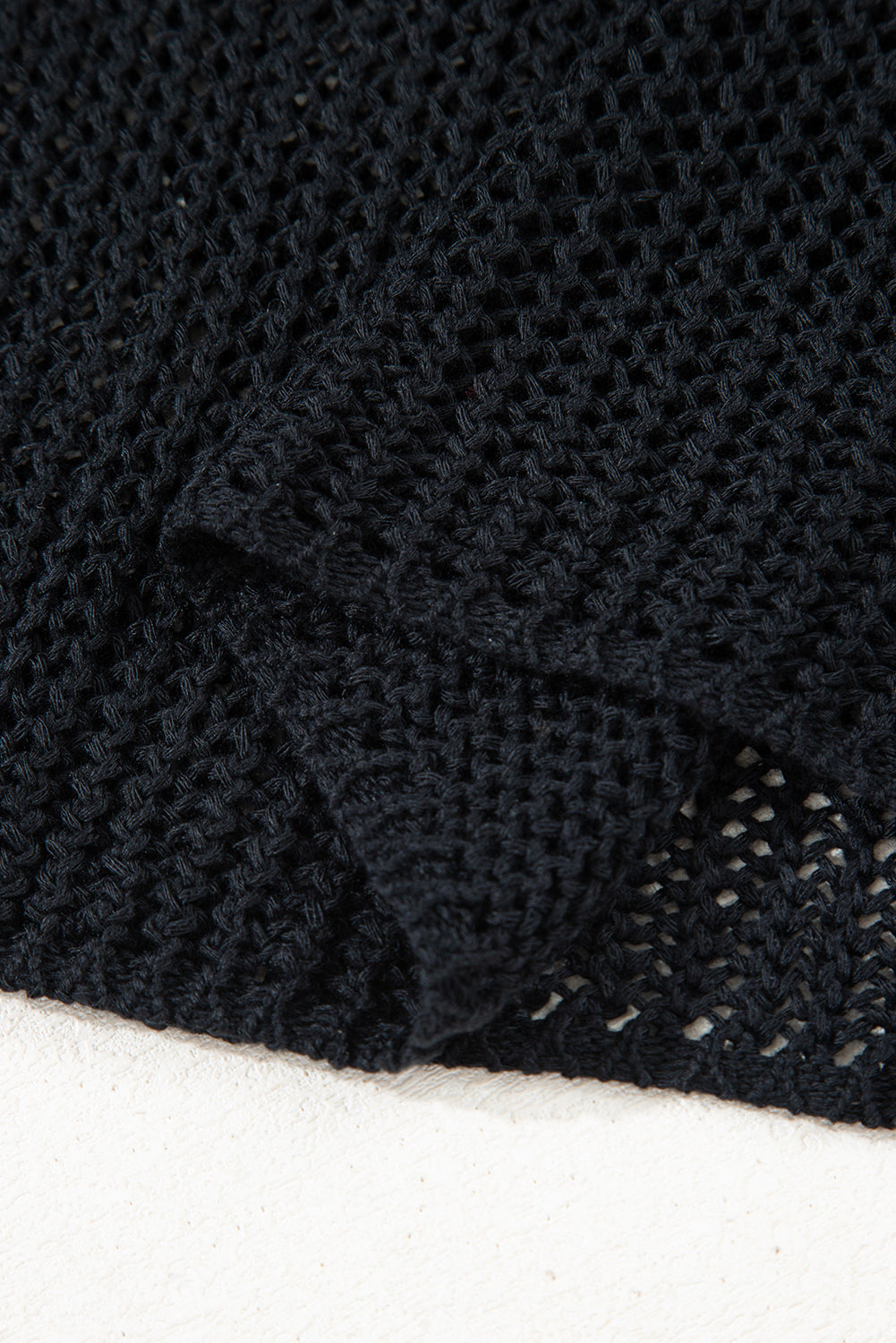 Coral Crochet Hollow-out Knit Sweater