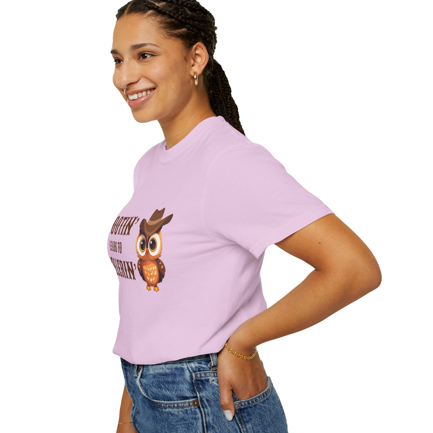 🦉 “Hootin’ & Hollerin’” Cosmic Cowgirl Tee