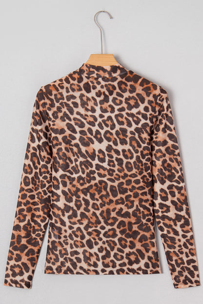 🐆Wild Aura Leopard Mesh Top