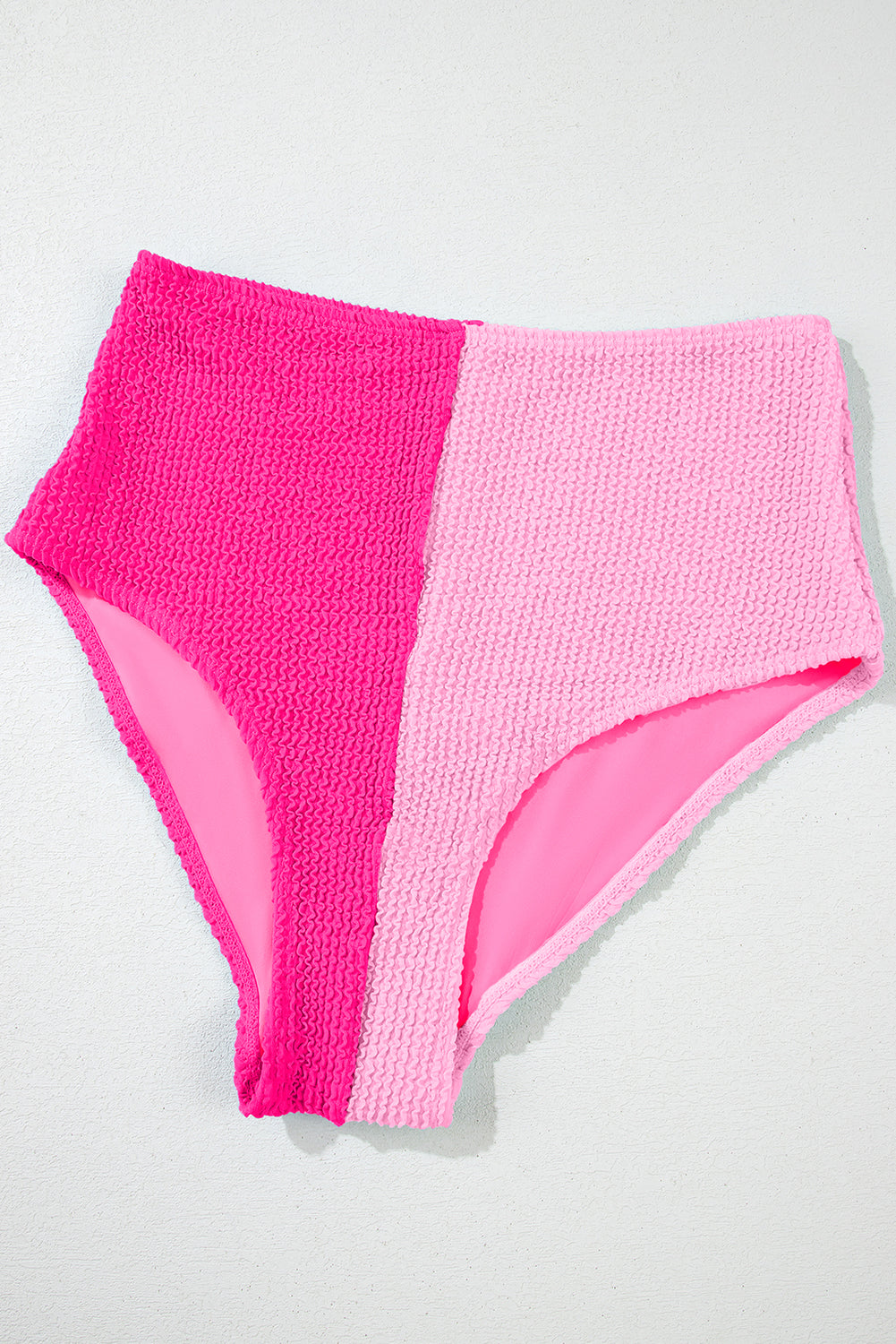 Sky Blue Corded Colorblock Square Neck Bikini Swimsuit
