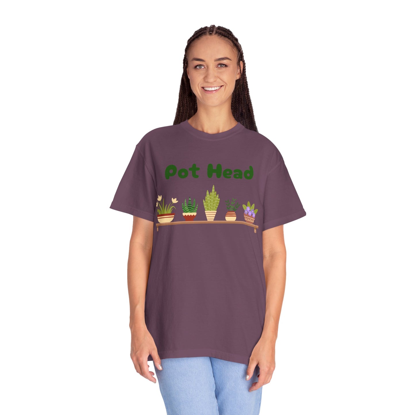 Pot Head Plant Lover T-Shirt, Unisex Gardening Tee, Gift for Houseplant Enthusiasts, Funny Garden Shirt, Eco-Friendly Apparel