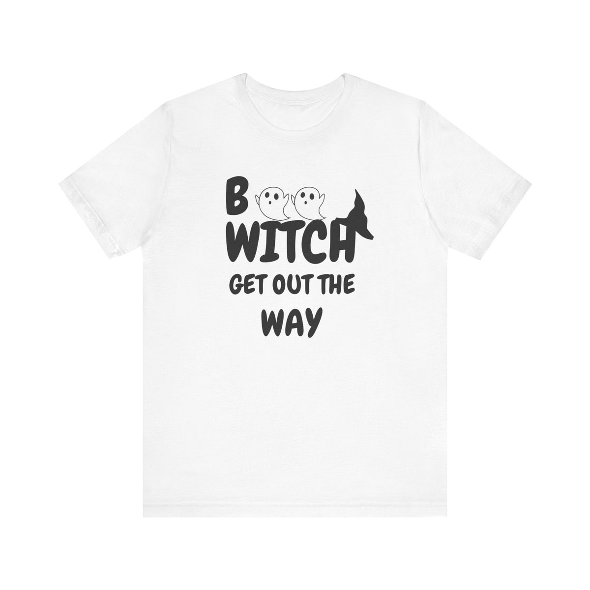 Halloween Ghost Tee, Fun Unisex Jersey Short Sleeve Tee, Boo Witch Get Out The Way Shirt, Spooky Vibes, Fall Fashion, Gift for Friends