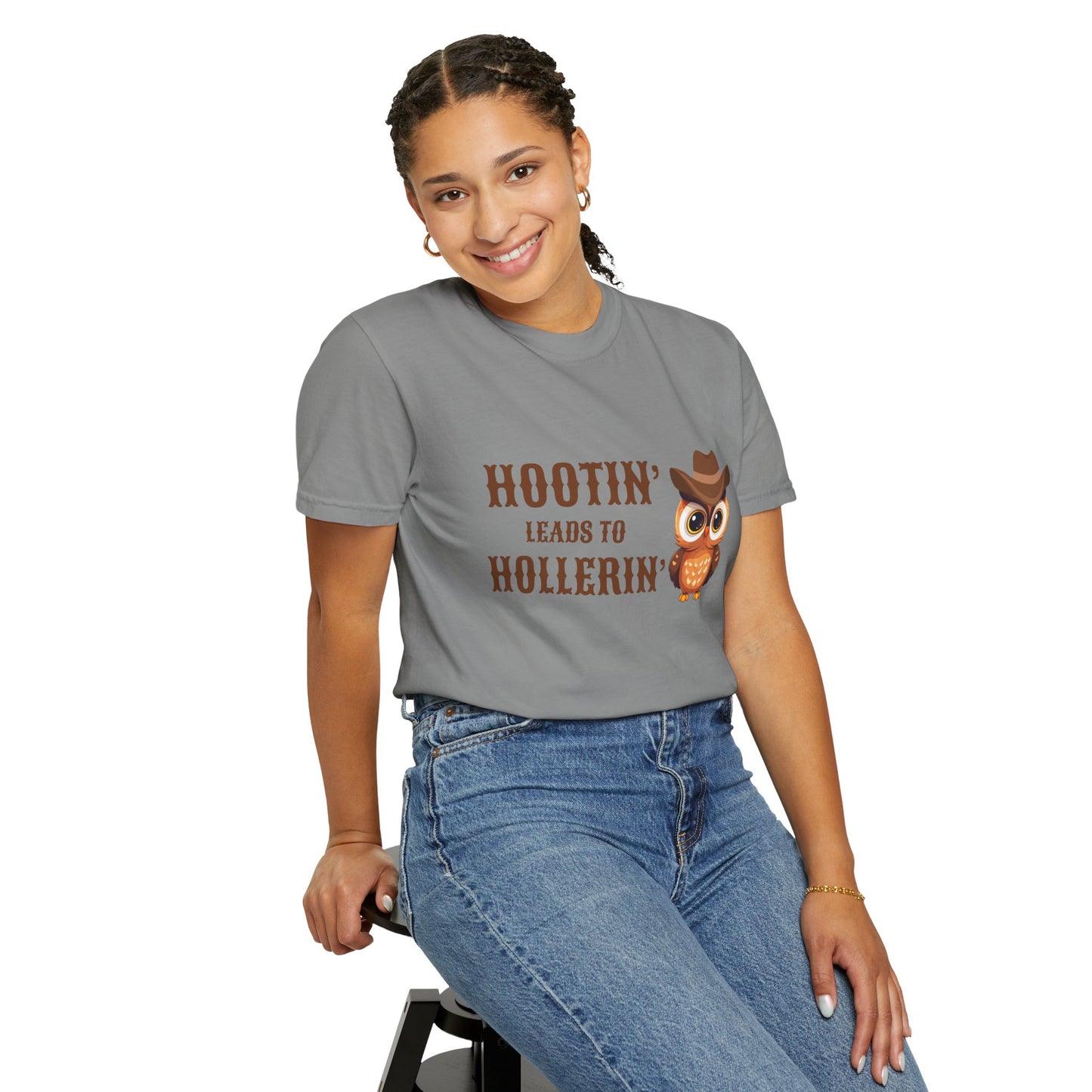 🦉 “Hootin’ & Hollerin’” Cosmic Cowgirl Tee