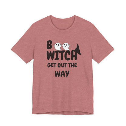 Halloween Ghost Tee, Fun Unisex Jersey Short Sleeve Tee, Boo Witch Get Out The Way Shirt, Spooky Vibes, Fall Fashion, Gift for Friends