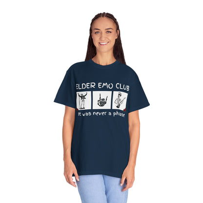 🖤 Elder Emo Club Tee — “It Was Never a Phase”
