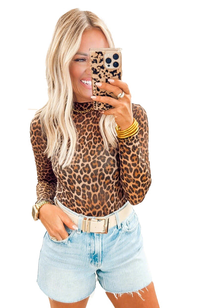 🐆Wild Aura Leopard Mesh Top
