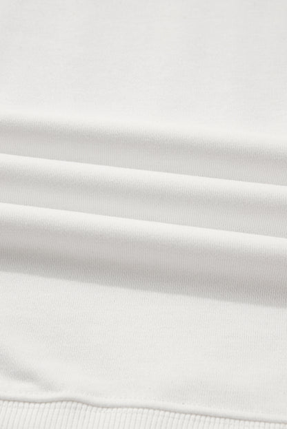 White FOOTBALL Letter Graphic Crew Neck Sweatshirt