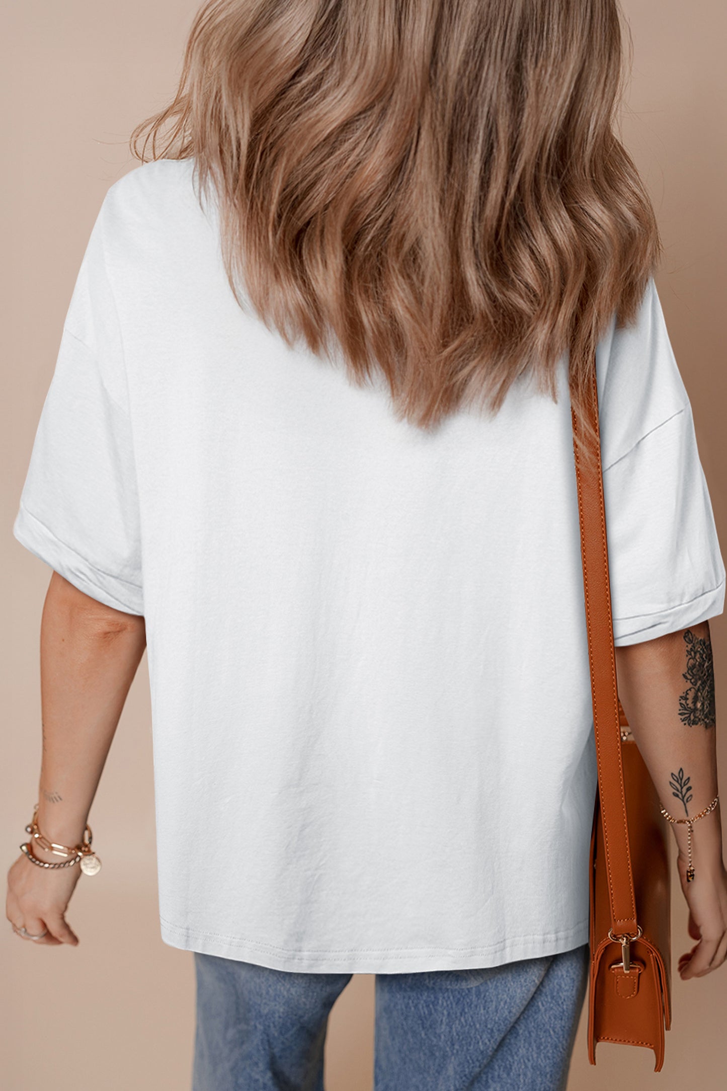 White Coquette AMERICA Printed Half Sleeve Loose Tee